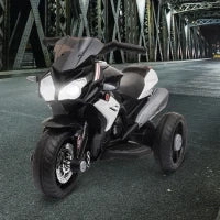 Moto Elettrica per Bambini 3-5 Anni Max. 25kg con Luci, Musica, Batteria 6V e Velocità 3km/h, 86x42x52 cm, Nero