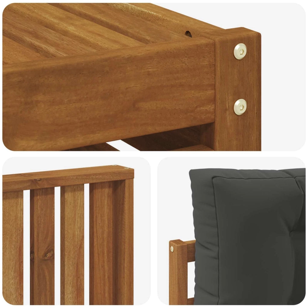 Set di divani da esterno con cuscino 5 pcs Naturale e Antracite