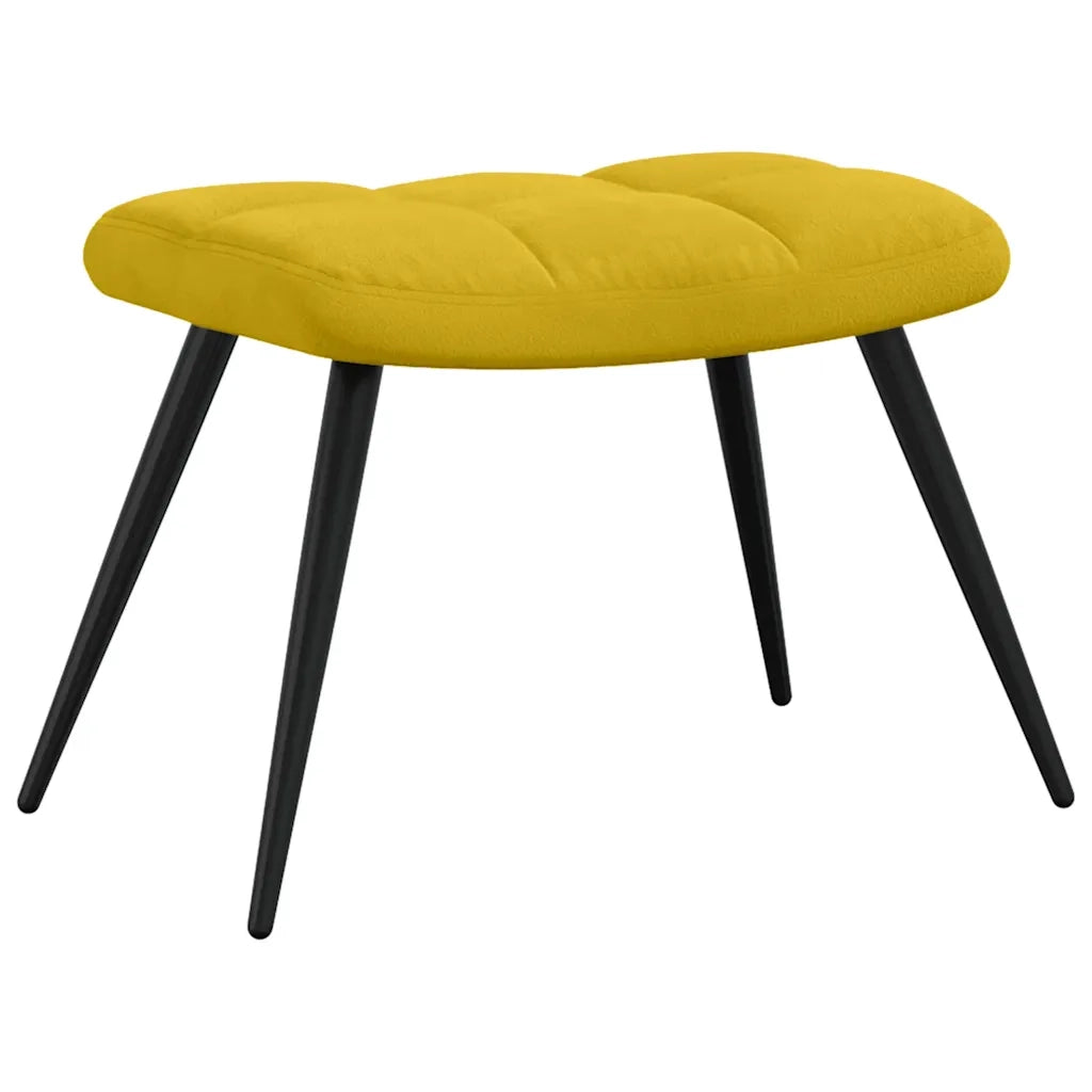 Poltrona Relax con Poggiapiedi Giallo Senape in Velluto cod mxl 13931