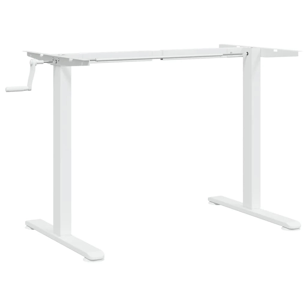 Struttura per ufficio scrivania postazione di lavoro mobile per computer scrivania per studio in piedi (94-135) x 60 x (70-114) cm acciaio bianco 02_0023974