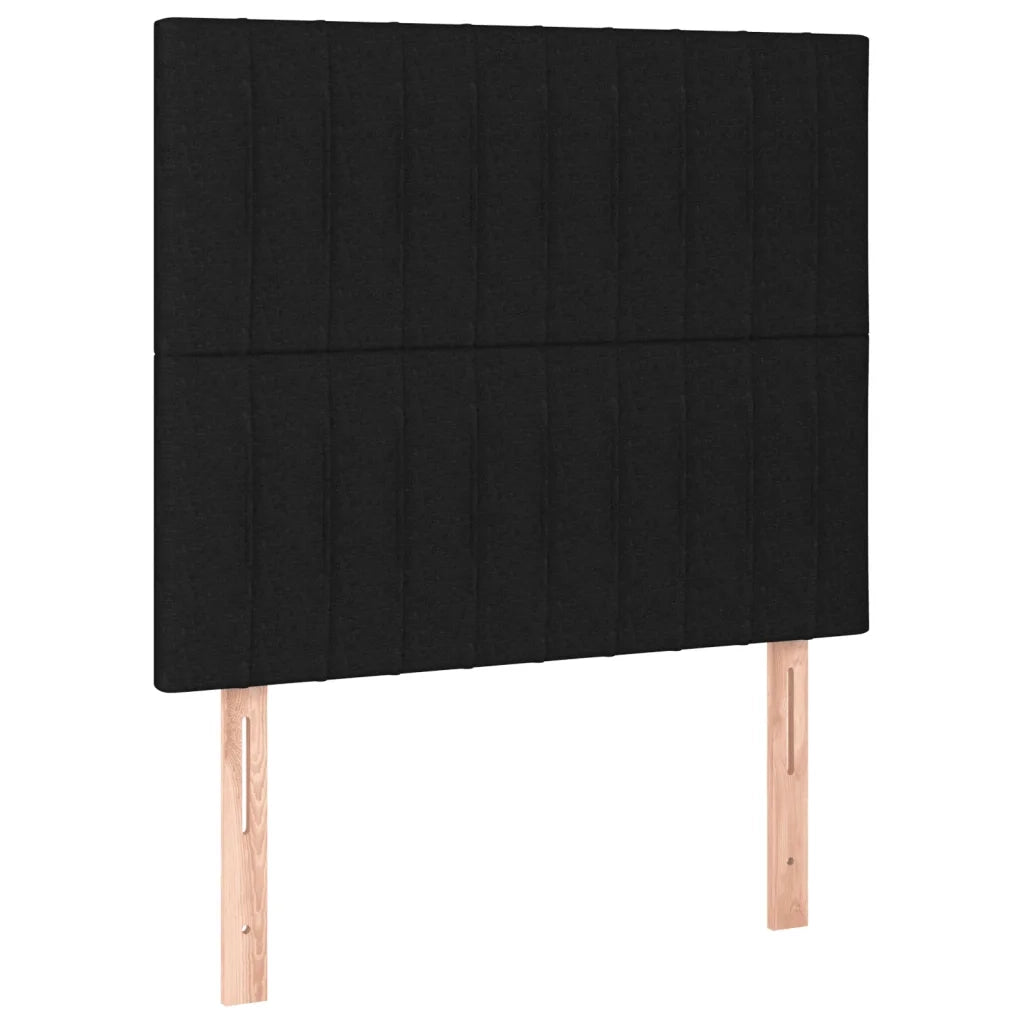Letto a Molle con Materasso e LED Nero 80x200 cm in Tessuto