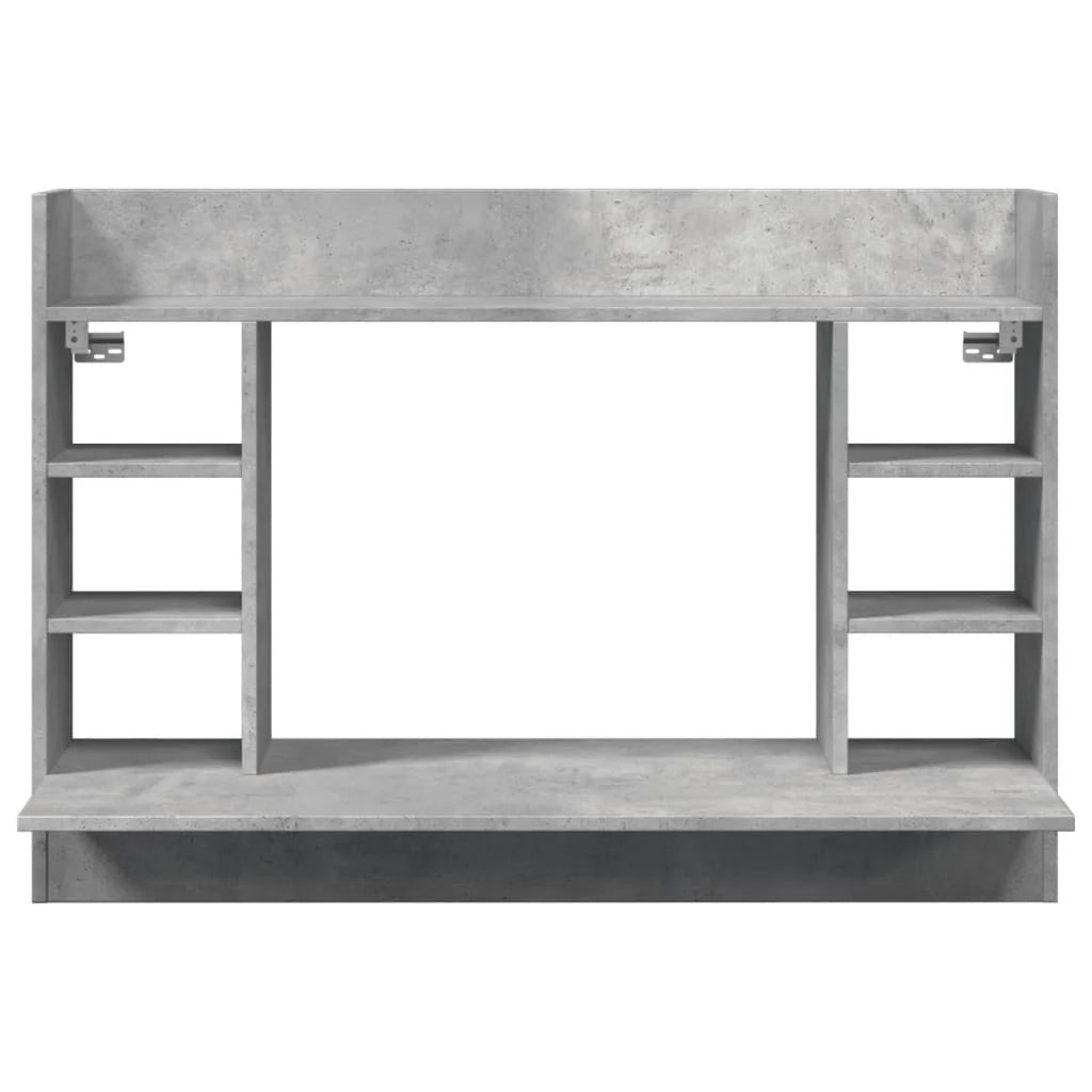 Scrivania tavolo postazione di lavoro mobile per computer studio a parete 105 x 48 x 75 cm legno ingegnerizzato grigio 02_0023879