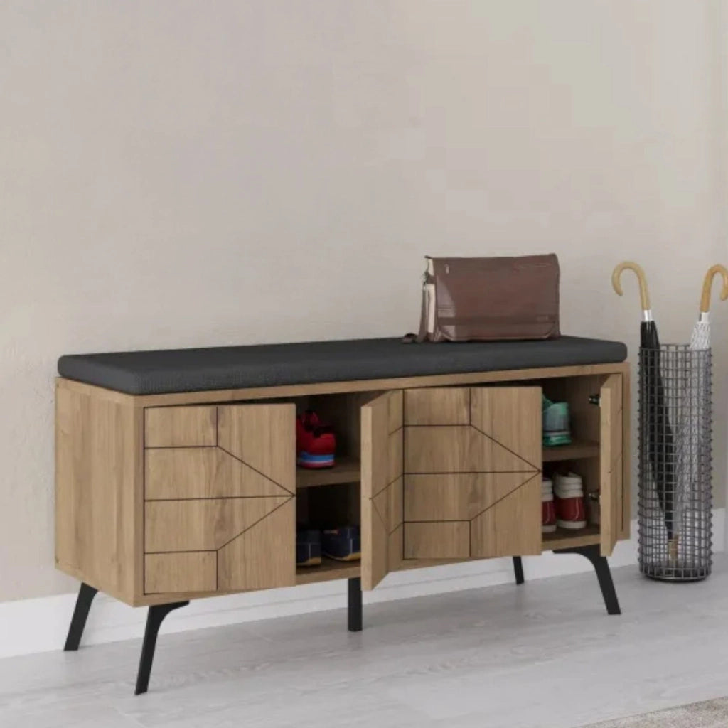 Mobile Portascarpe Velma, Scarpiera 8 Paia, 107x35x55h cm Marrone Quercia