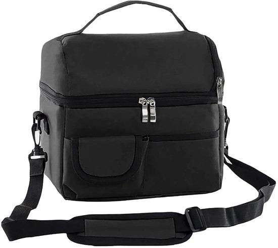Lunchbox a doppia lastra - Isolata - Ripiegabile - Tessuto Oxford - Conservazione del calore 3-6 ore - Dimensioni 25x23x16 cm