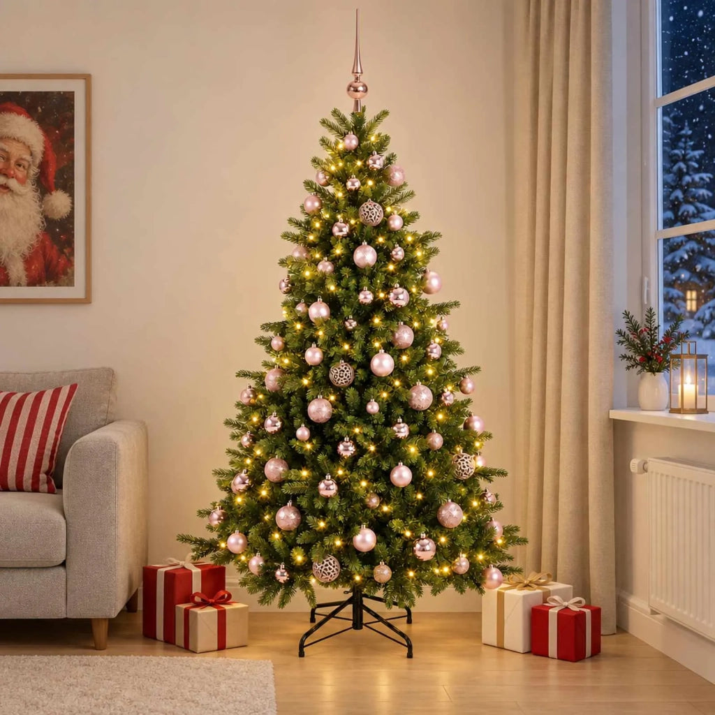 Albero di Natale artificiale con palline 180 cm 300 LED 3466705