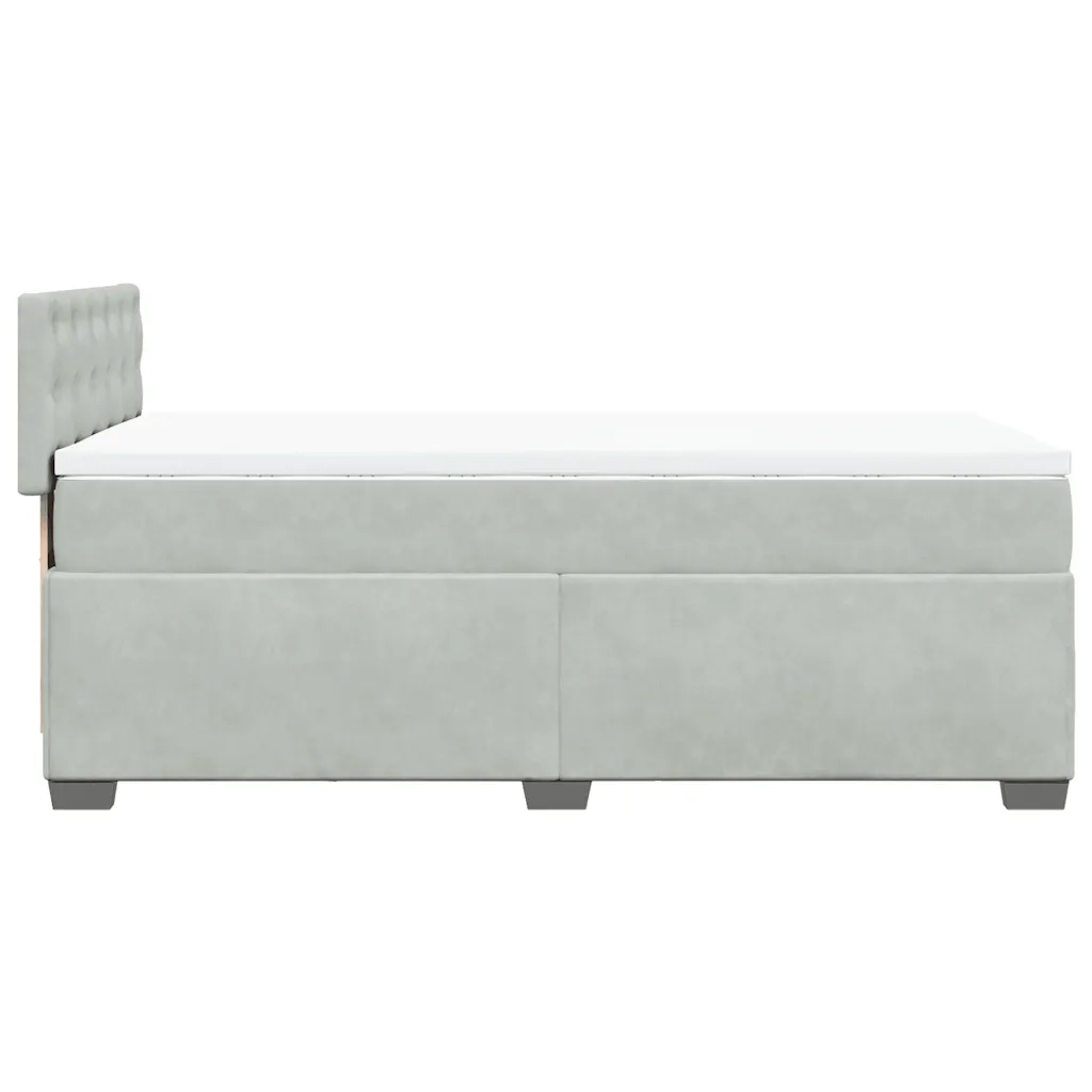 Giroletto a Molle con Materasso Grigio Chiaro 80x200 cm Velluto
