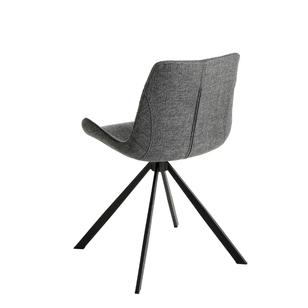 Sedia girevole in tessuto grigio scuro