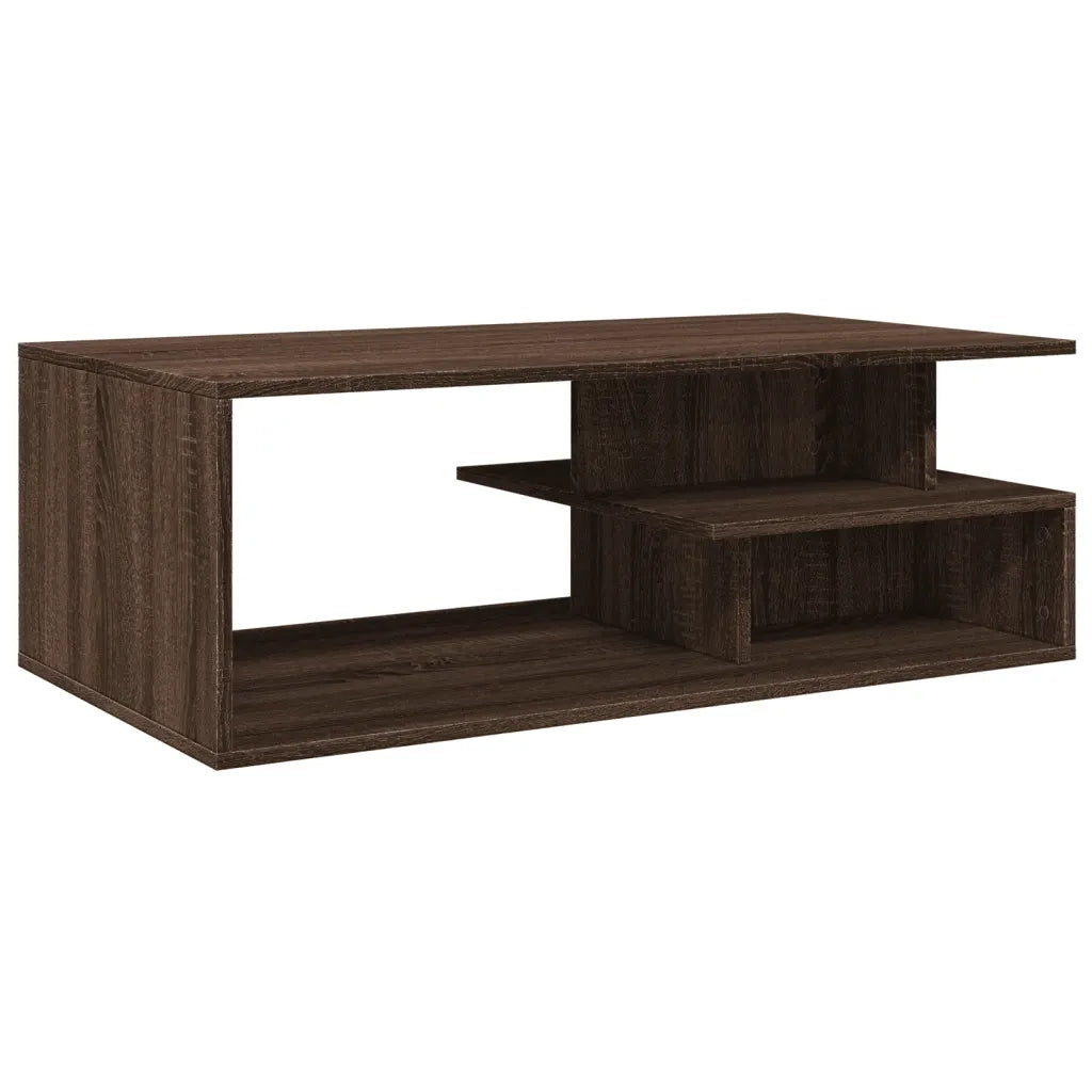 Tavolino Salotto-Tavolino da soggiorno-Tavolo Rovere Marrone 102x55x35 cm Legno Multistrato