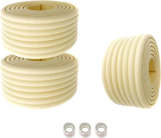 Fusibile Universale Protezione di Sicurezza con Cuscino di Densità Molle per Bambini e Ragazzi - 6m x 80mm - Crema - Pacchetto da 3