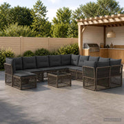 Set Divano da Giardino 12 pz Grigio polyrattan 3434456