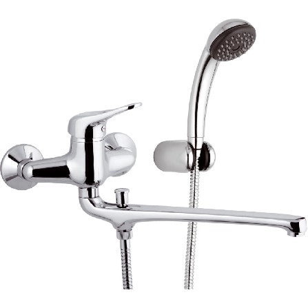 Rubinetto lavabo/vasca con deviatore e kit doccia duplex serie kiss