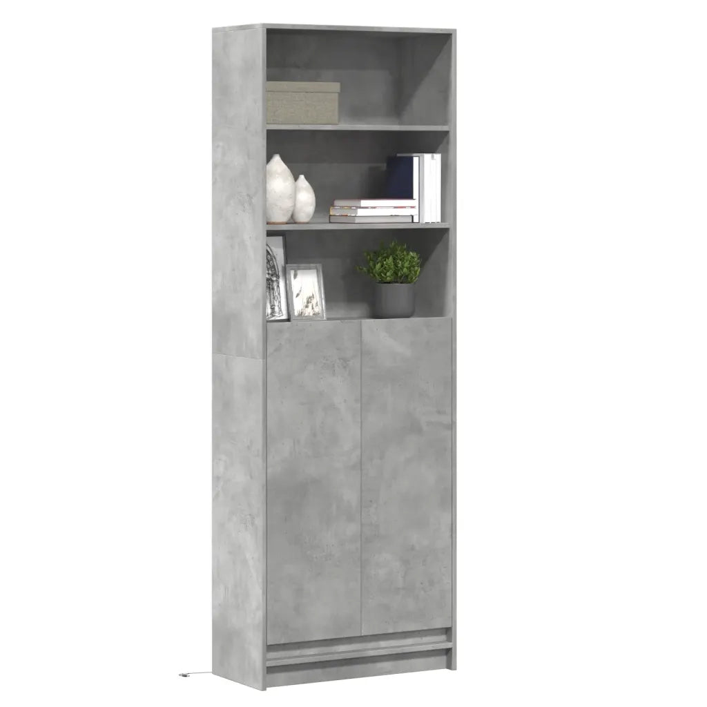 Credenza con LED Grigio Cemento 69x32,5x200 cm in Truciolato 3307908