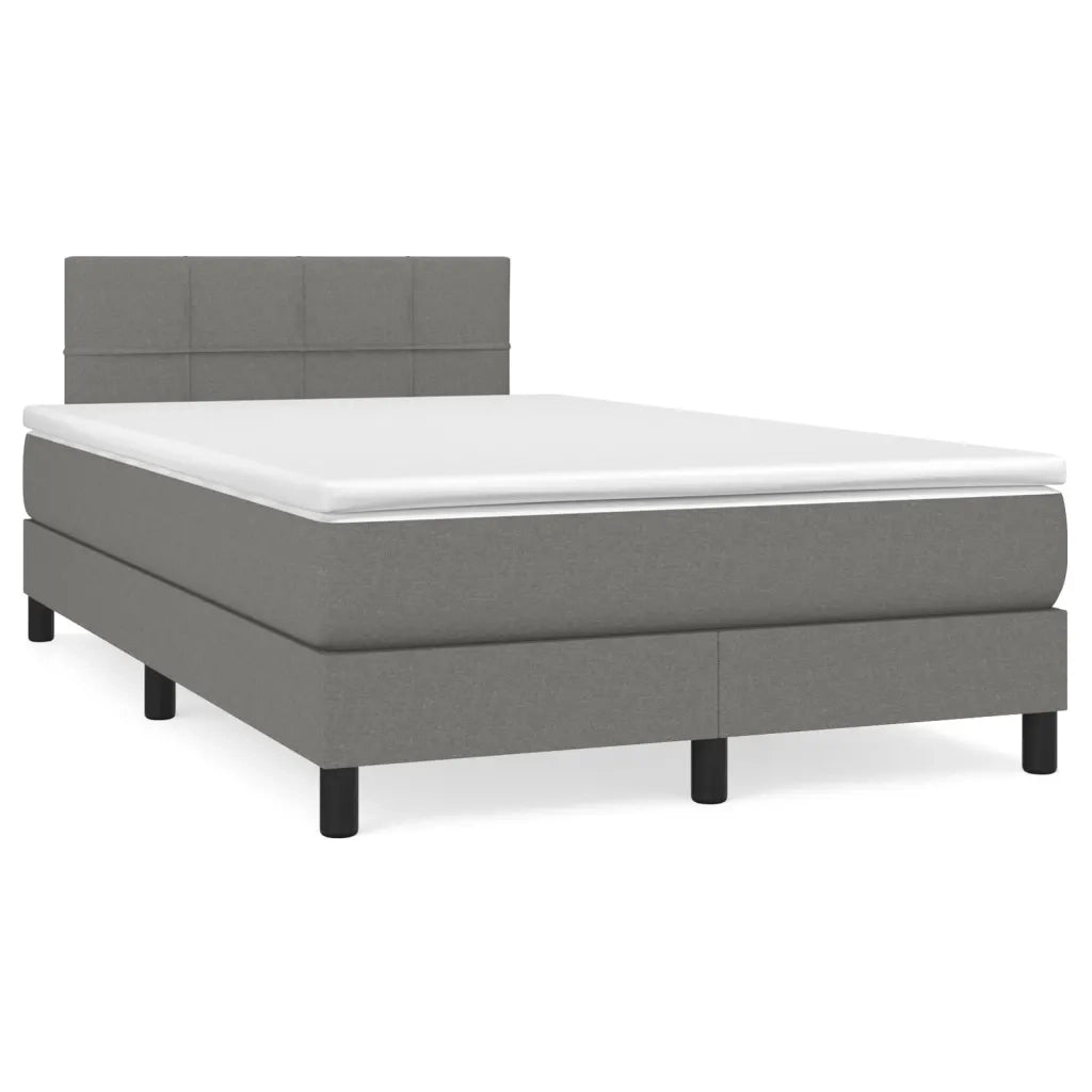 Giroletto a Molle con Materasso Grigio Scuro 120x190cm Tessuto 3269724