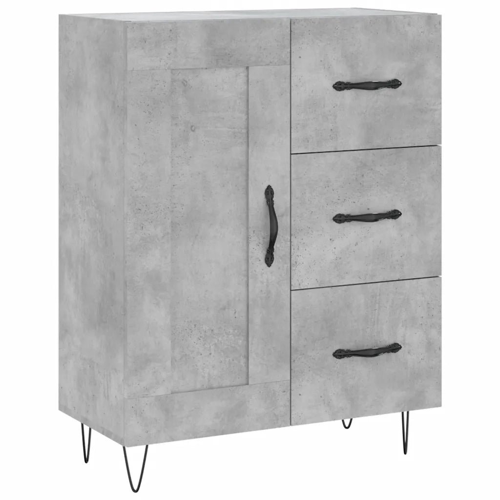 Credenza-Buffet-Armadio da cucina Grigio Cemento 69,5x34x180 cm in Legno Multistrato 970453