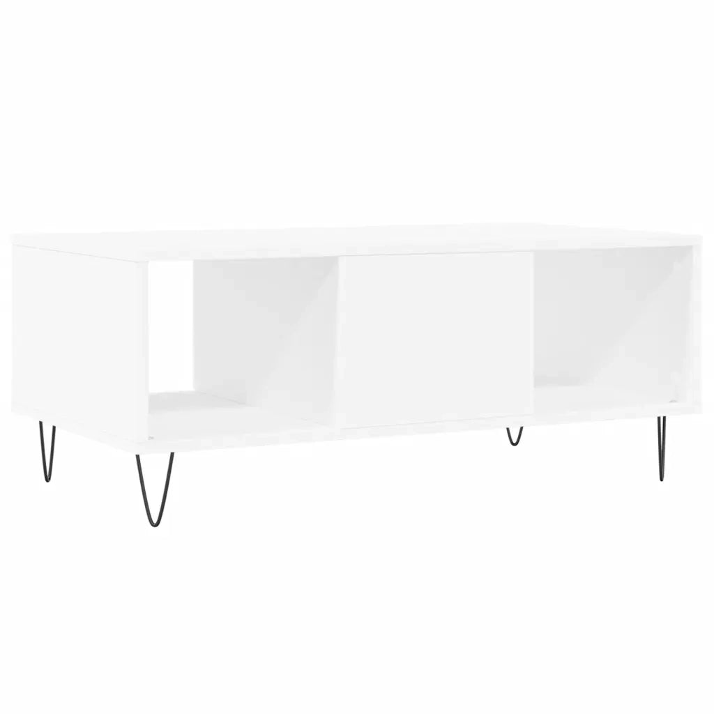 Tavolino da salotto | Tavolino da caff¨¨ | Tavolino da Soggiorno Bianco 90x50x36,5 cm in Legno Multistrato
