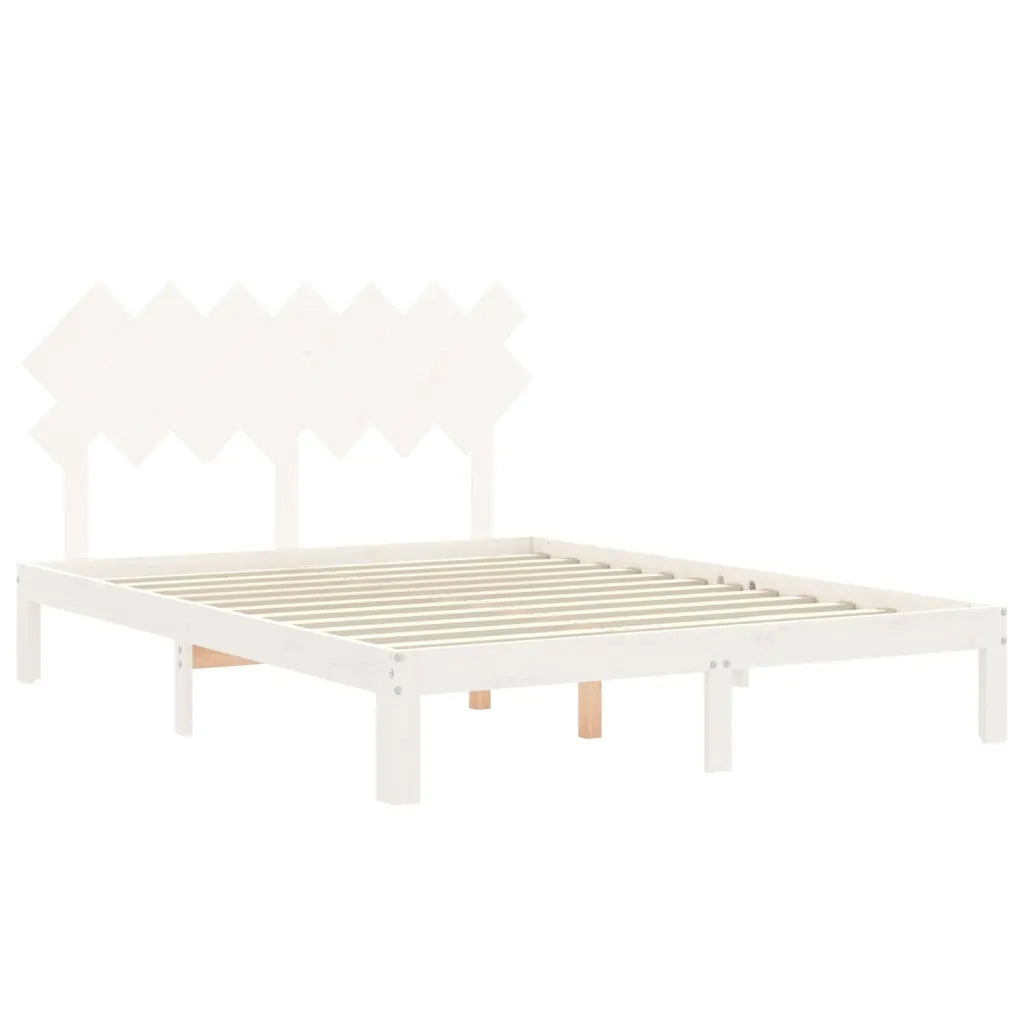 Letto senza Materasso Bianco 140x190 cm Legno Massello di Pino 3193707