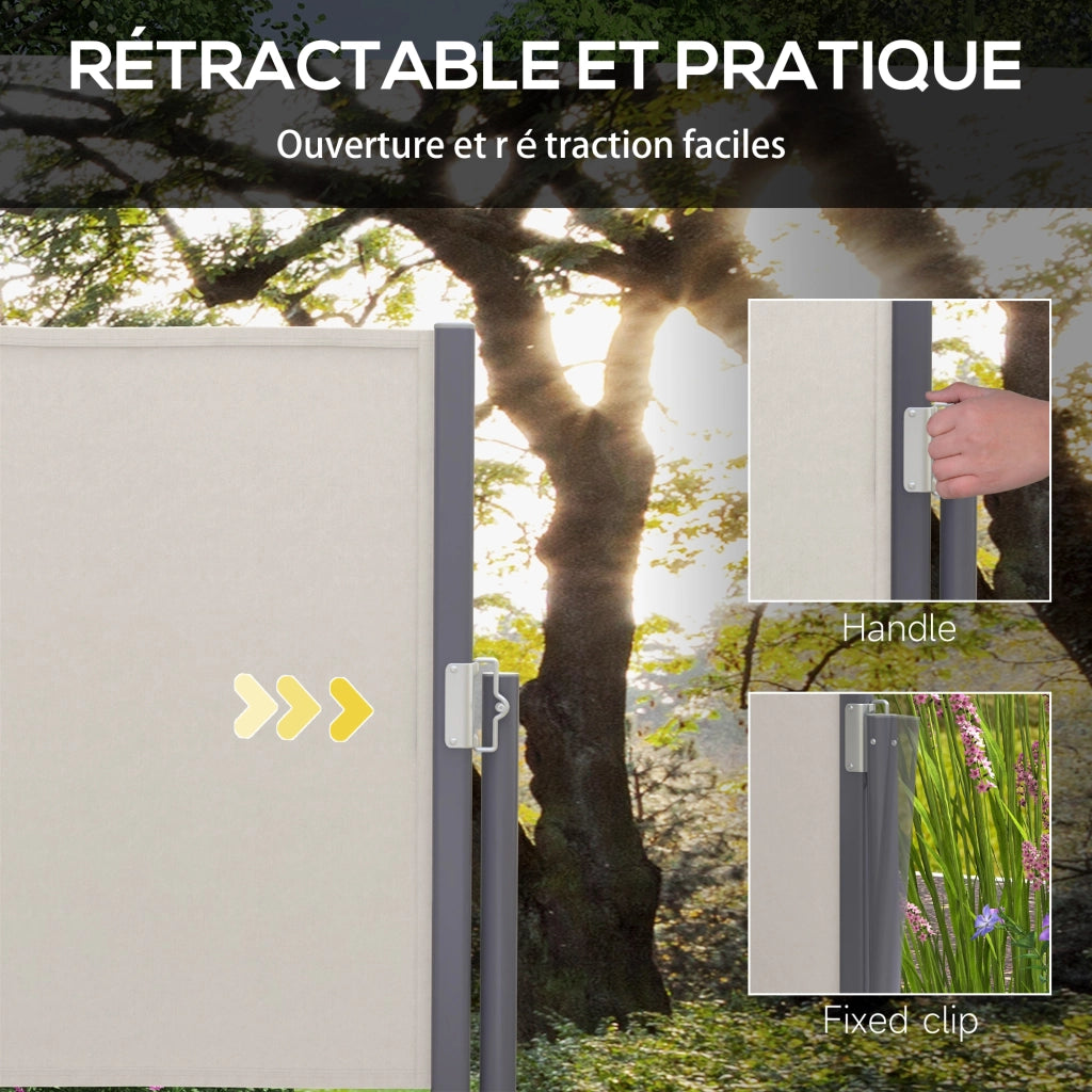 Paravento retrattile 3x1 m ¨C zephmum ¨C grigio, alluminio, poliestere 180 g/m2