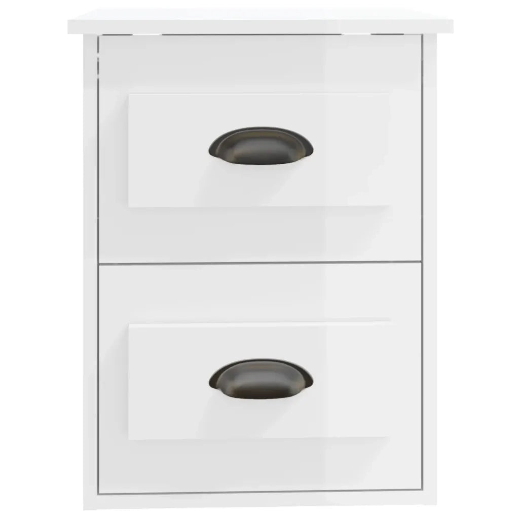 Comodino a Parete Bianco Lucido 41,5x36x53 cm 816396