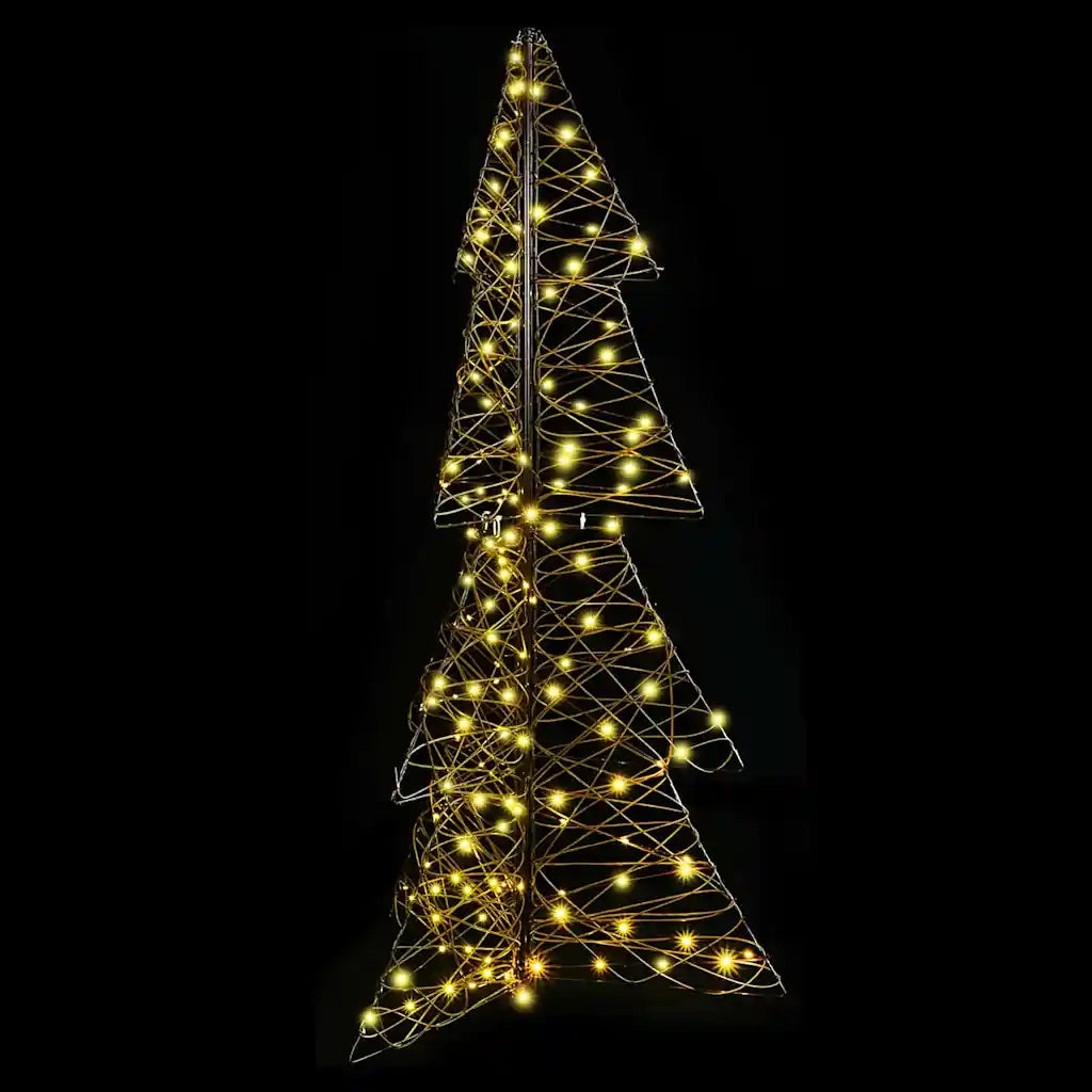 Albero di Natale | Decorazioni natalizie con 160 LED Bianco caldo 150 cm Rattan