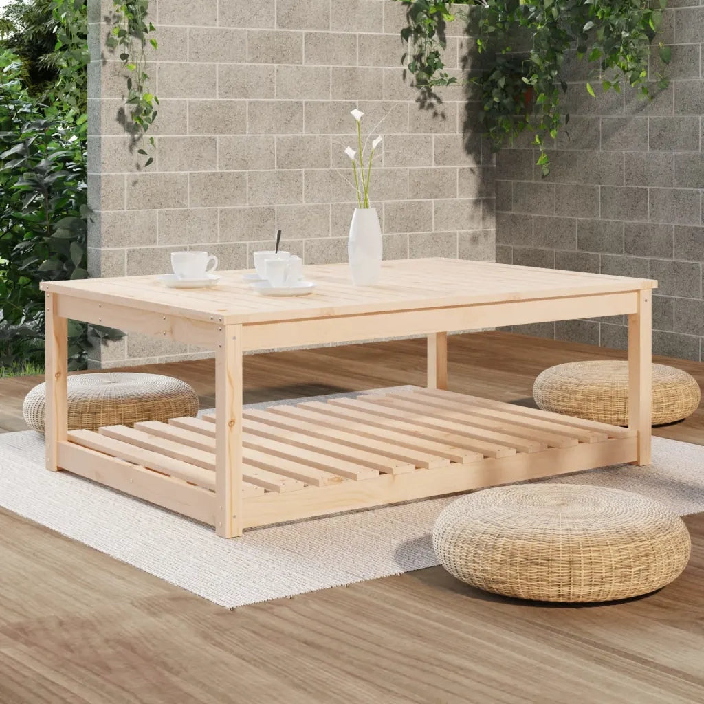 Tavolo da Giardino 121x82,5x45 cm in Legno Massello di Pino 824148