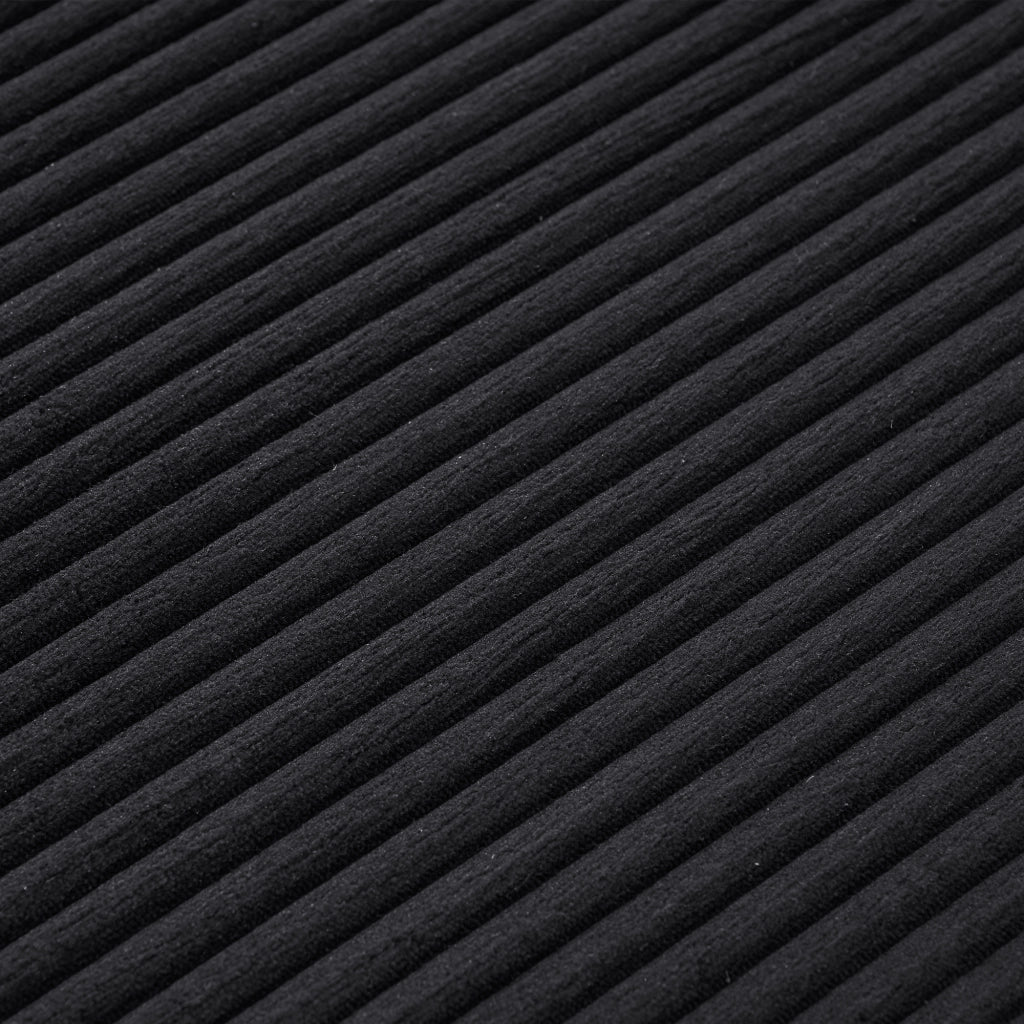 Divano relax senza struttura con schiuma ad alta densità, velluto a coste nero, 177×122×92 cm