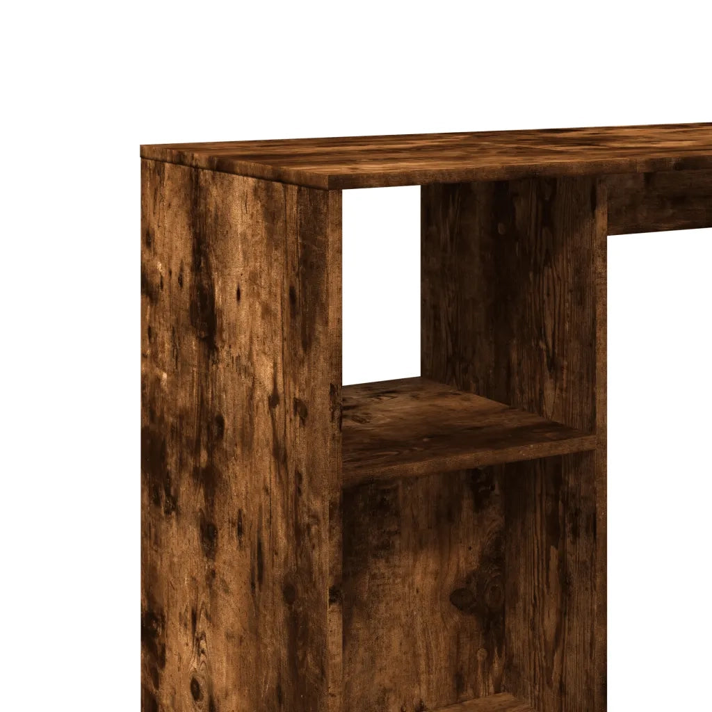 Tavolo Bar con Ripiano Rovere Fumo 124x46x103,5 cm Multistrato
