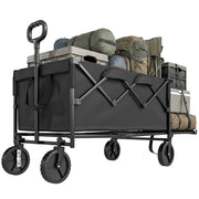 Carrello da giardino pieghevole con telo estraibile ¨C zephmum ¨C 100 kg, nero