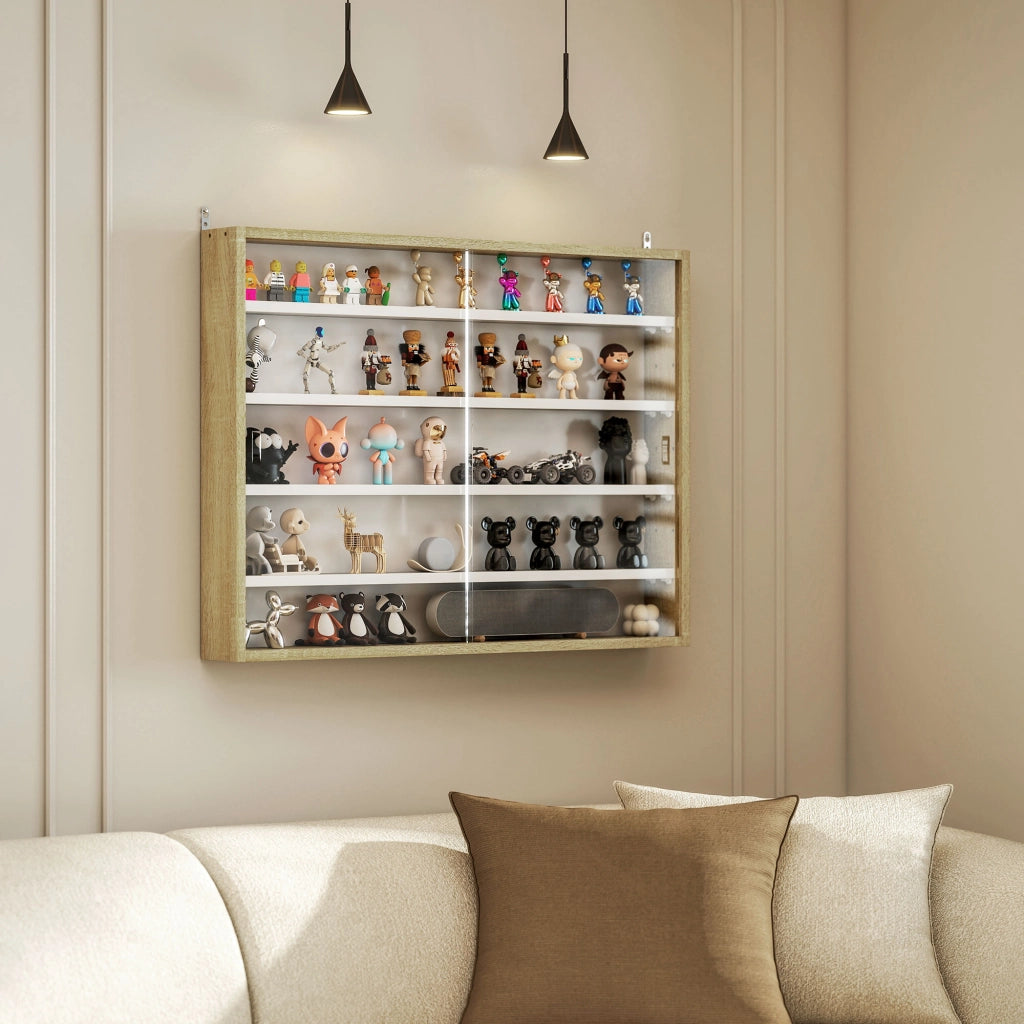 Libreria vetrina a muro ¨C zephmum ¨C bianco 80x9.5x60 cm