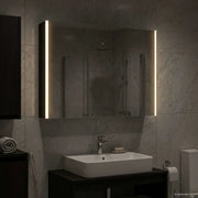 Mobiletto per specchio da bagno Rovere Nero