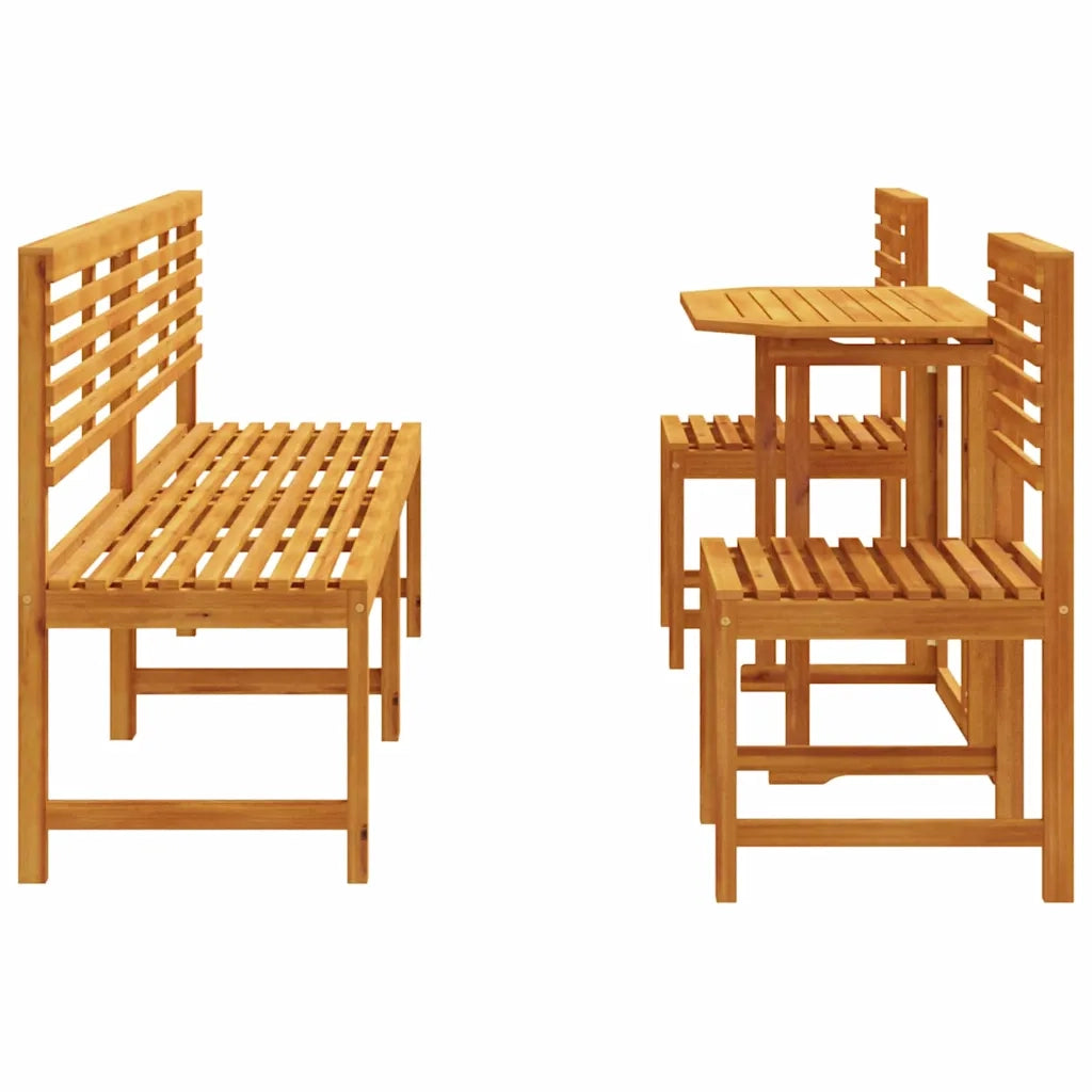 Set Bistro da Giardino 5 pcs Marrone Legno di Acacia Massello 3328698