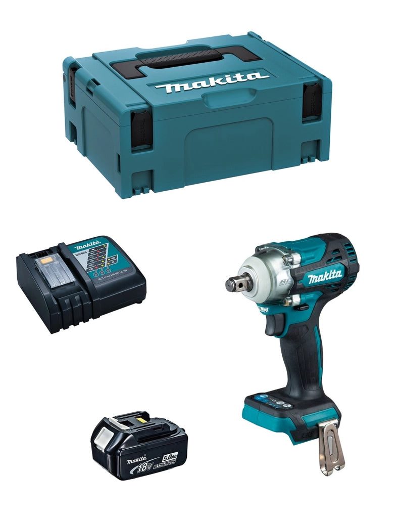 Avvitatore ad Impulsi MAKITA DTW300RTJ1 (1 x 5,0 Ah + DC18RC + MAKPAC 2)