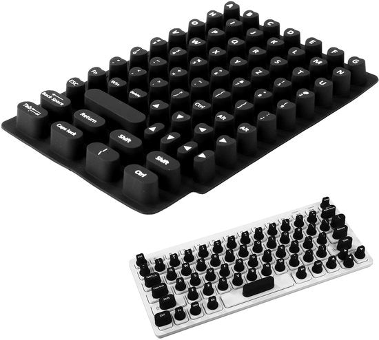 Accessori di tastiera in silicone - 70 pezzi - Nero - 17x11x1 cm