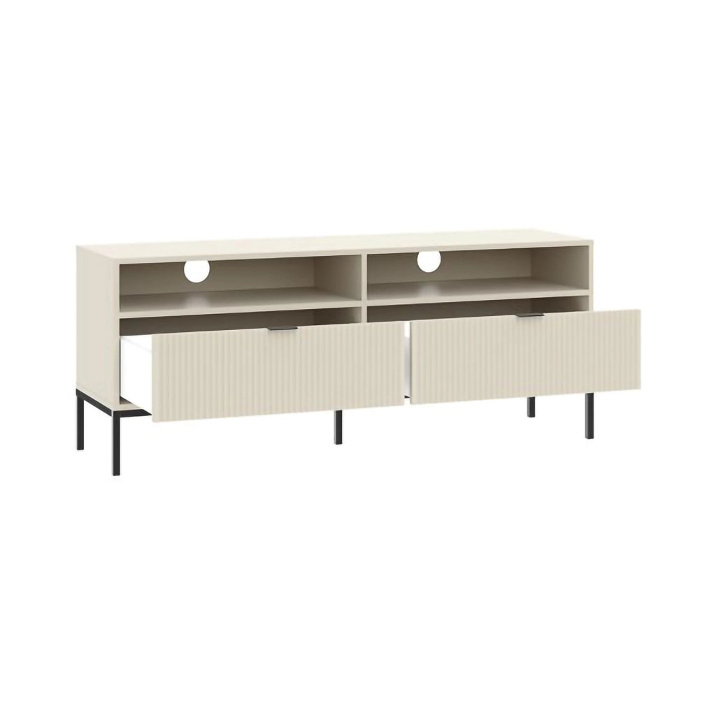Limame, Mobile Porta tv 2 Cassetti, 150x40x60h cm Beige Scuro