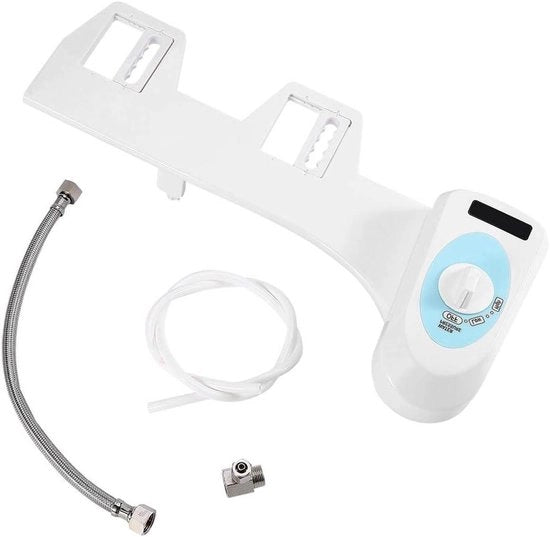Bidet intelligente con doppio getto di acqua calda e fredda, sistema di pulizia automatico. Supporto per toilette non elettrico per igiene personale. Bidet auto-pulente con 2 modalità.