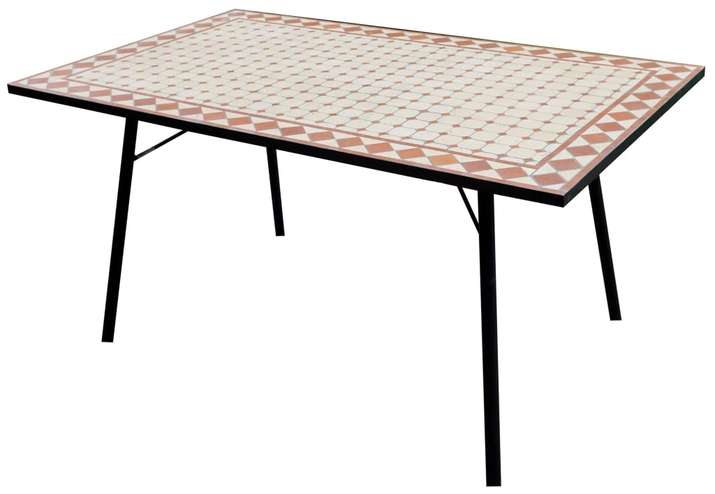 Tavolo Rettangolare da Giardino 150x90cm in Ferro Vorghini Mosaico