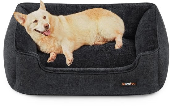 Letto per cani - cesta per cani - copertura rimovibile - 90 x 75 x 25 cm - grigio scuro