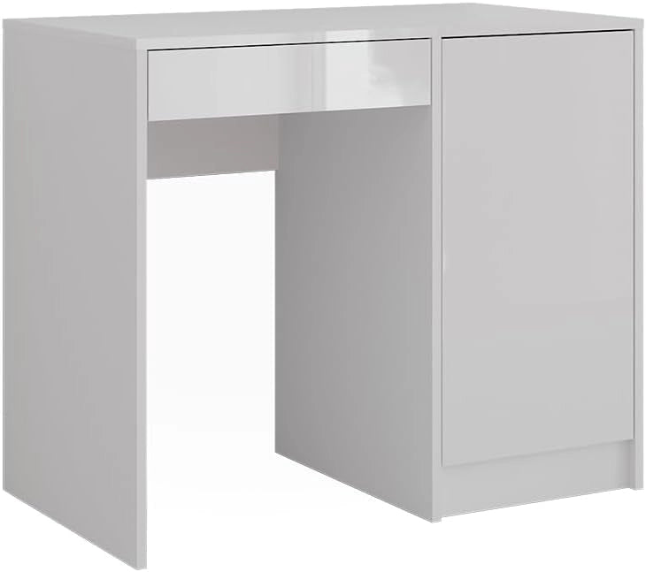 Tavolo da toeletta Sherry, Bianco/bianco lucido, 89.8 cm