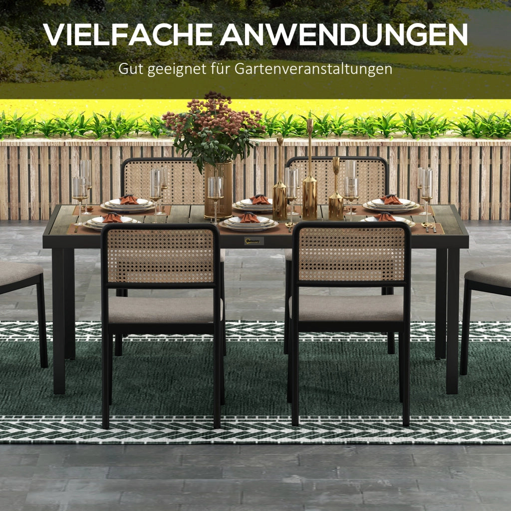 Tavolo da giardino per 8 persone ¨C zephmum ¨C legno naturale 190x90x74