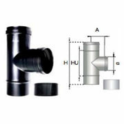 Raccordo tee f/m m inox nero d.0 80