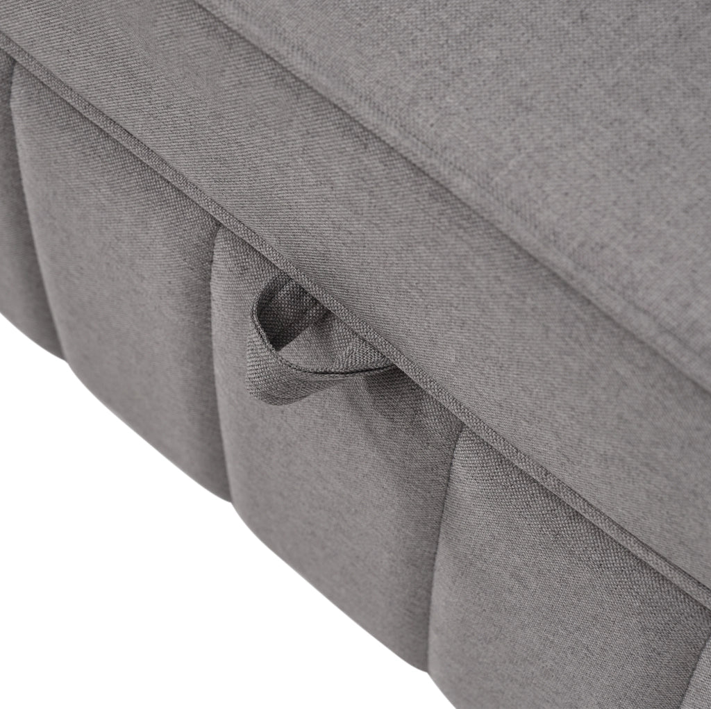 Divano letto pieghevole 127x75x94 cm con schienale regolabile e 2 cuscini in schiuma grigio antico