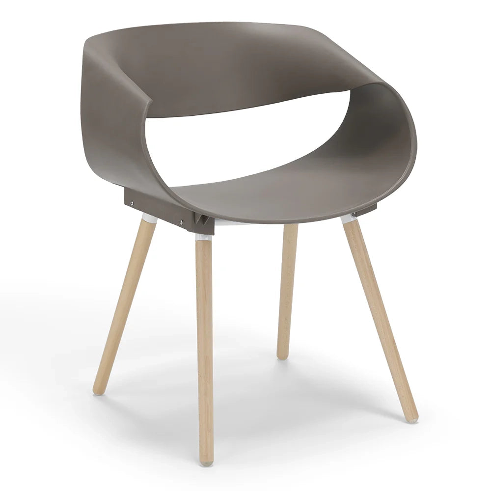 Sedia in polipropilene DILETTA con gambe in faggio, resistente ai raggi UV, design moderno, ideale per sala da pranzo, cucina, sala d’attesa, bar, ristoranti, colore Petrolio