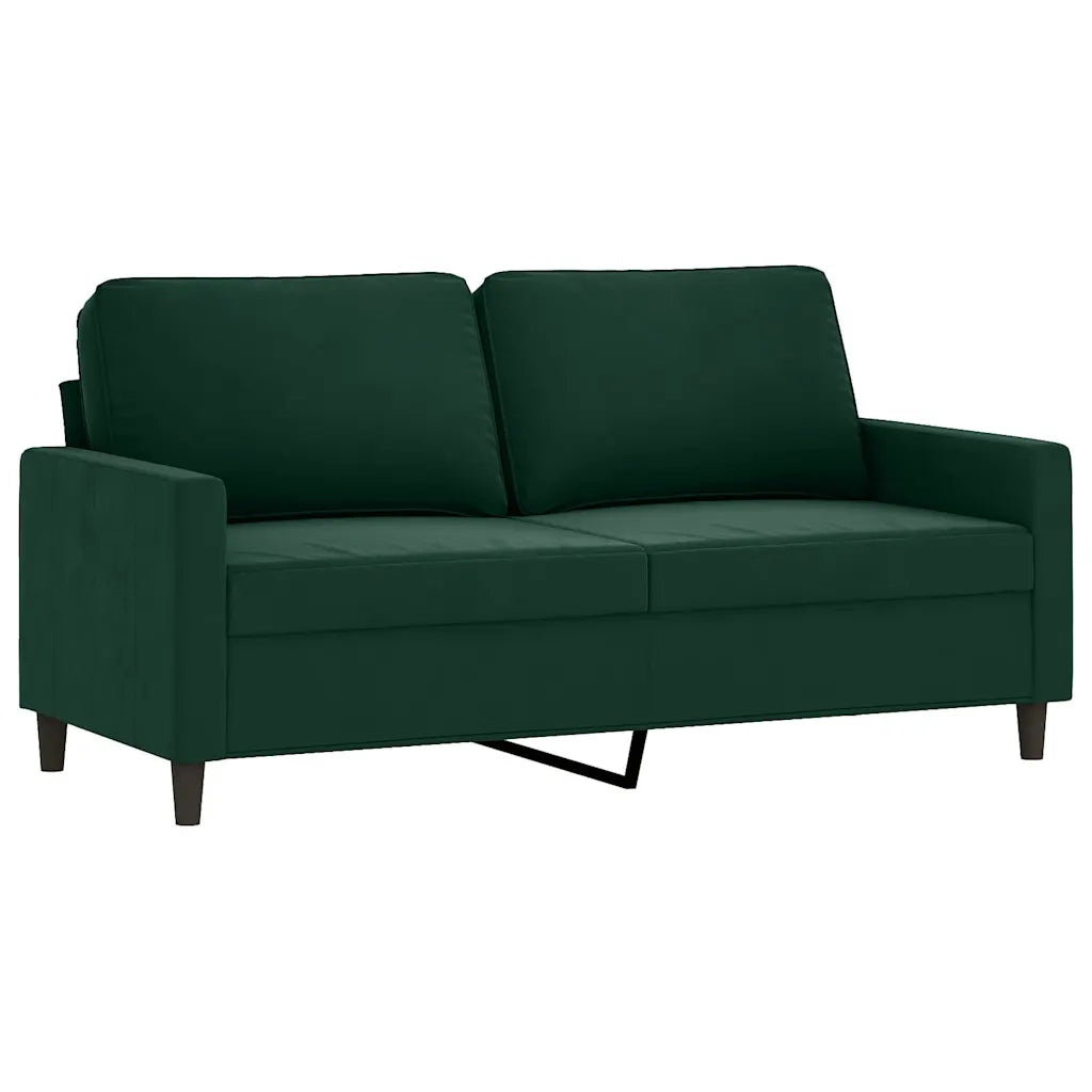 Set di Divani 2 pz con Cuscini Verde scuro in Velluto 3201498