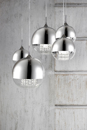 Lampada pendente Pendant in Metallo Fermi Nickel