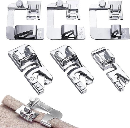 Set di 6 rulli per macchina da cucire a pedale in acciaio inossidabile - Rulli per macchina da cucire a pedale per stampanti - 3/4/6 mm - Compatibile con Brother e Janome