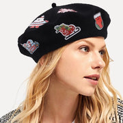 Cappello rosso per Natale, cappuccio caldo per donne invernali (nero)