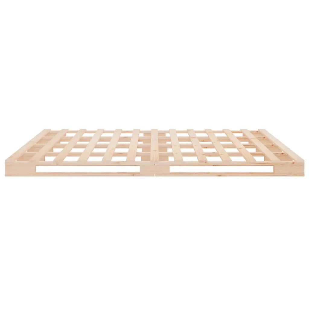Letto a Pallet 140x190 cm in Legno Massello di Pino