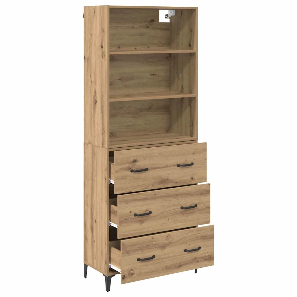 Credenza con cassetto Rovere artigianale 69,5 x 34 x 180 cm