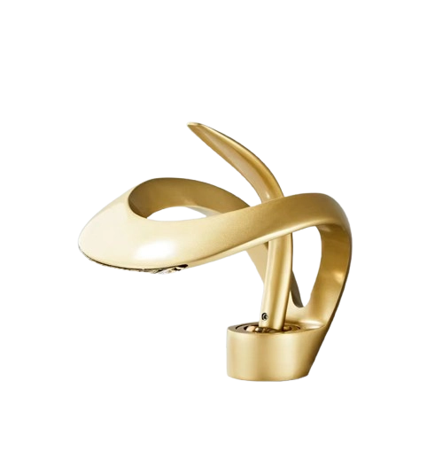 NAVIS | Rubinetto da bagno a cascata di design oro opaco | Elegante in acciaio inossidabile premium per lavelli | Miscelatore hotel 2 attacchi