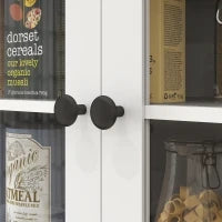 Credenza indipendente Cucina Alta con 2 armadi e 2 porte, un ampio piano e 2 cassetti, ripiani regolabili, 74,5x 40x172cm, Bianco| Aosom Italy