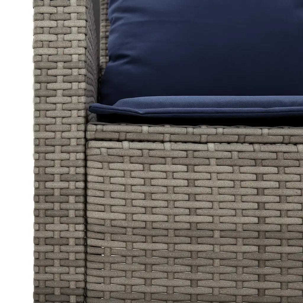 Set Divano da Giardino 6 pz con Cuscini Grigio in Polyrattan 3324584
